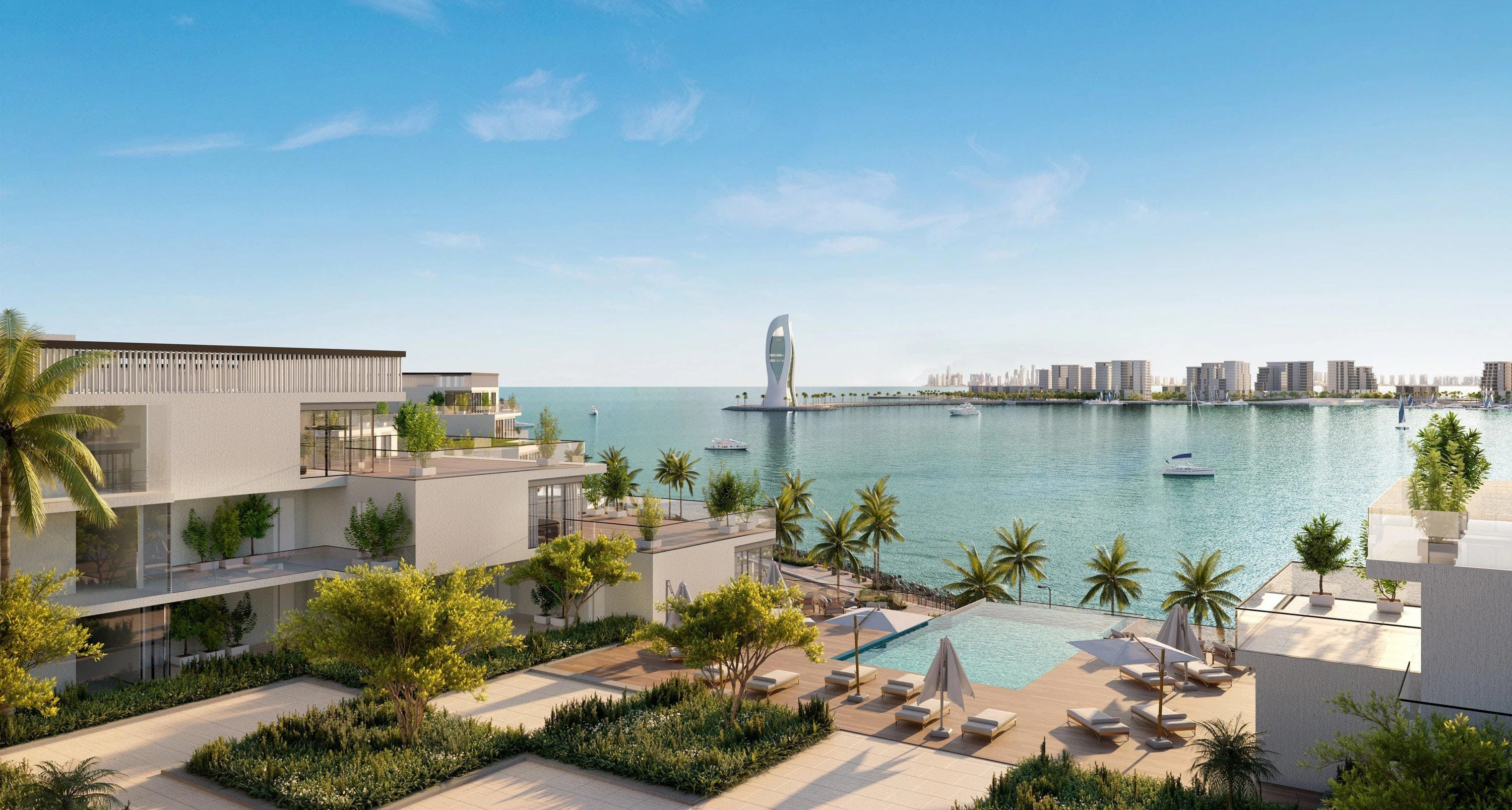 Новая резиденция с бассейном и торговым центром в престижном районе Катара