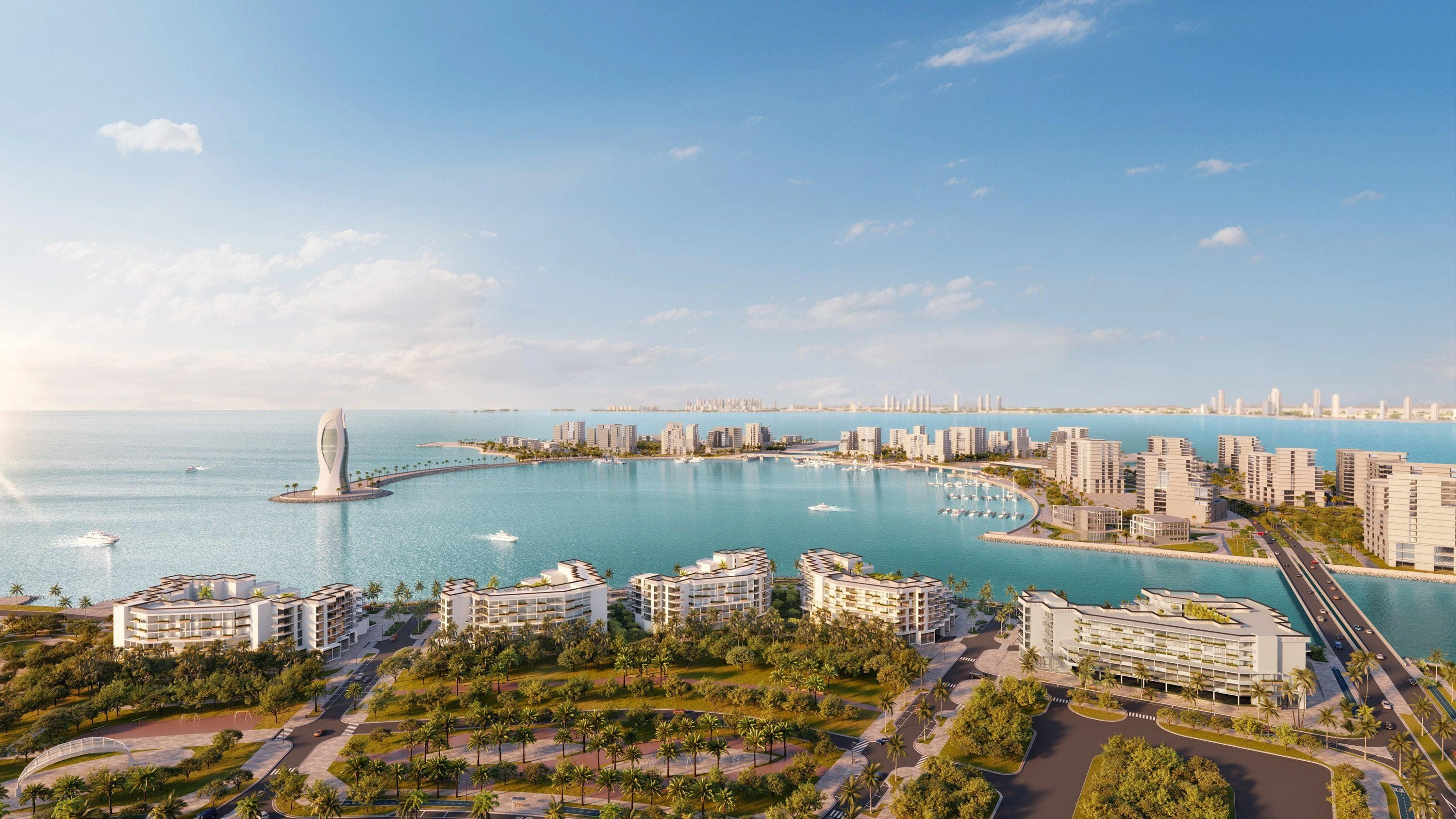 Новая резиденция с бассейном и торговым центром в престижном районе Катара