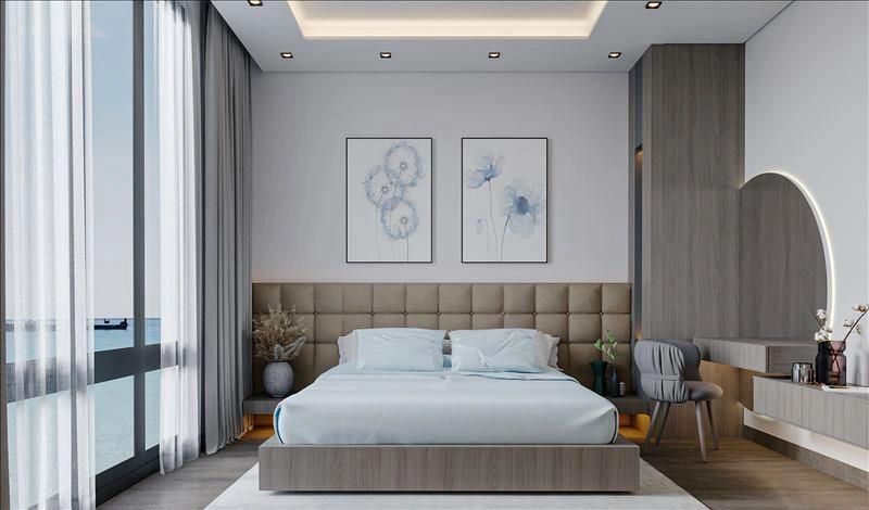 Комплекс вилл и таунхаусов с бассейнами и видом на море, остров Кетайфан, Лусаил, Катар