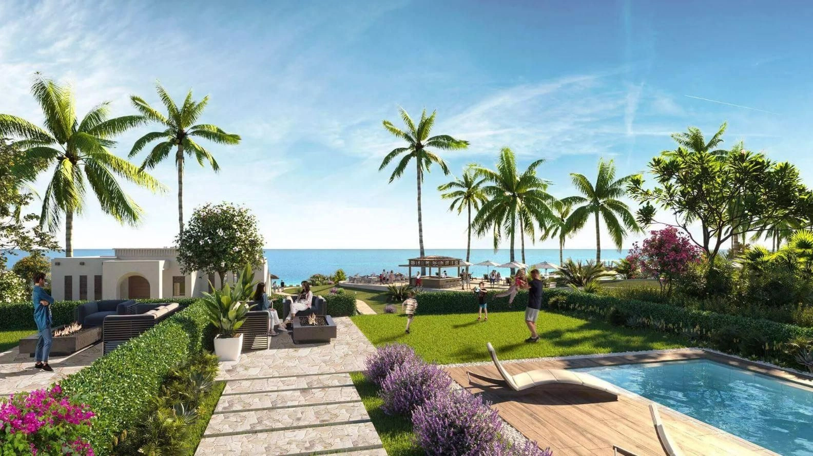 Новый роскошный комплекс апартаментов и таунхаусов на берегу моря с пляжем и причалом, Сифа, Оман