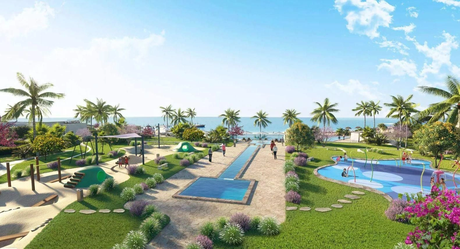 Новый роскошный комплекс апартаментов и таунхаусов на берегу моря с пляжем и причалом, Сифа, Оман