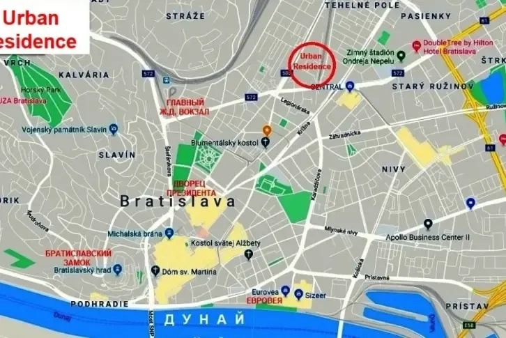 Квартира у парка в центре Братиславы, Словакия