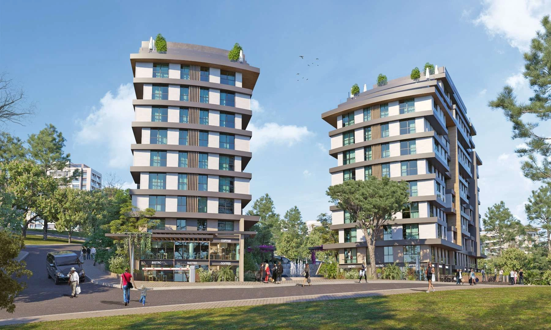 Современный жилой комплекс в районе Кягытхан в Стамбуле