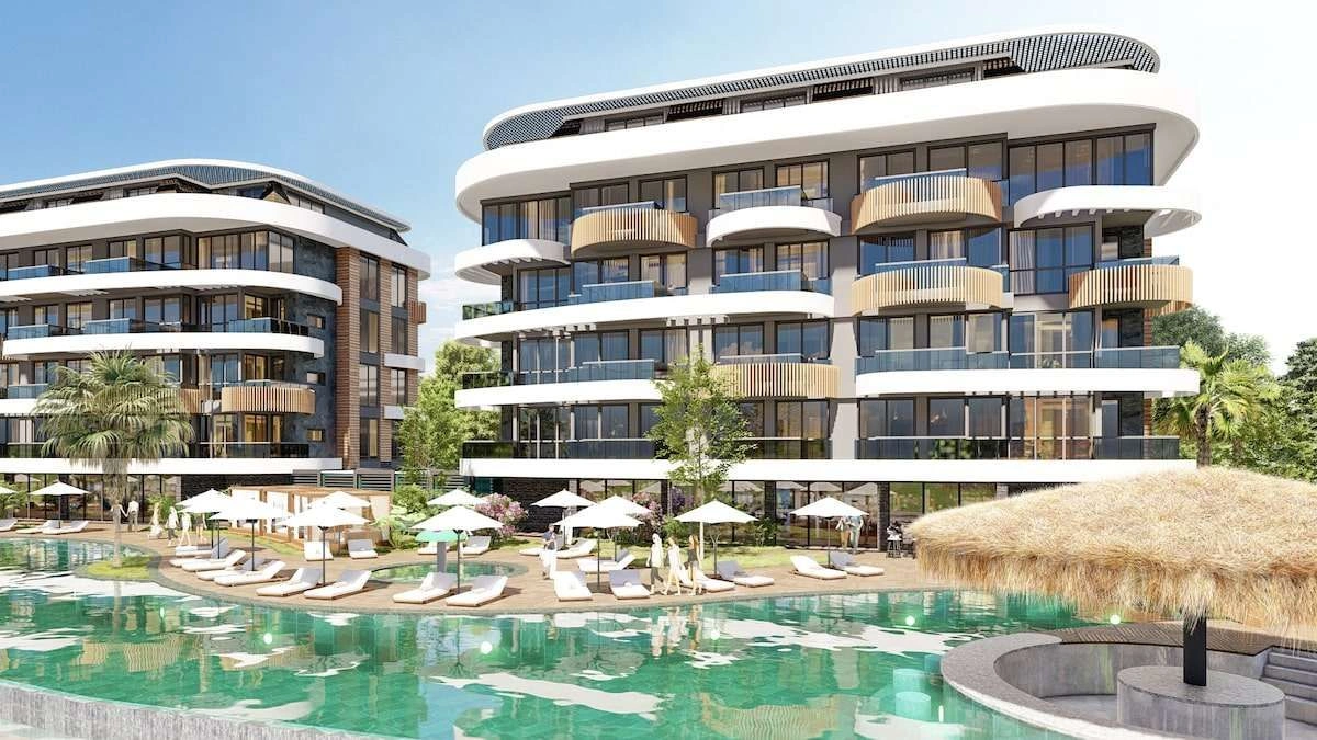 Modern residential complex in Alanya city of Turkey
