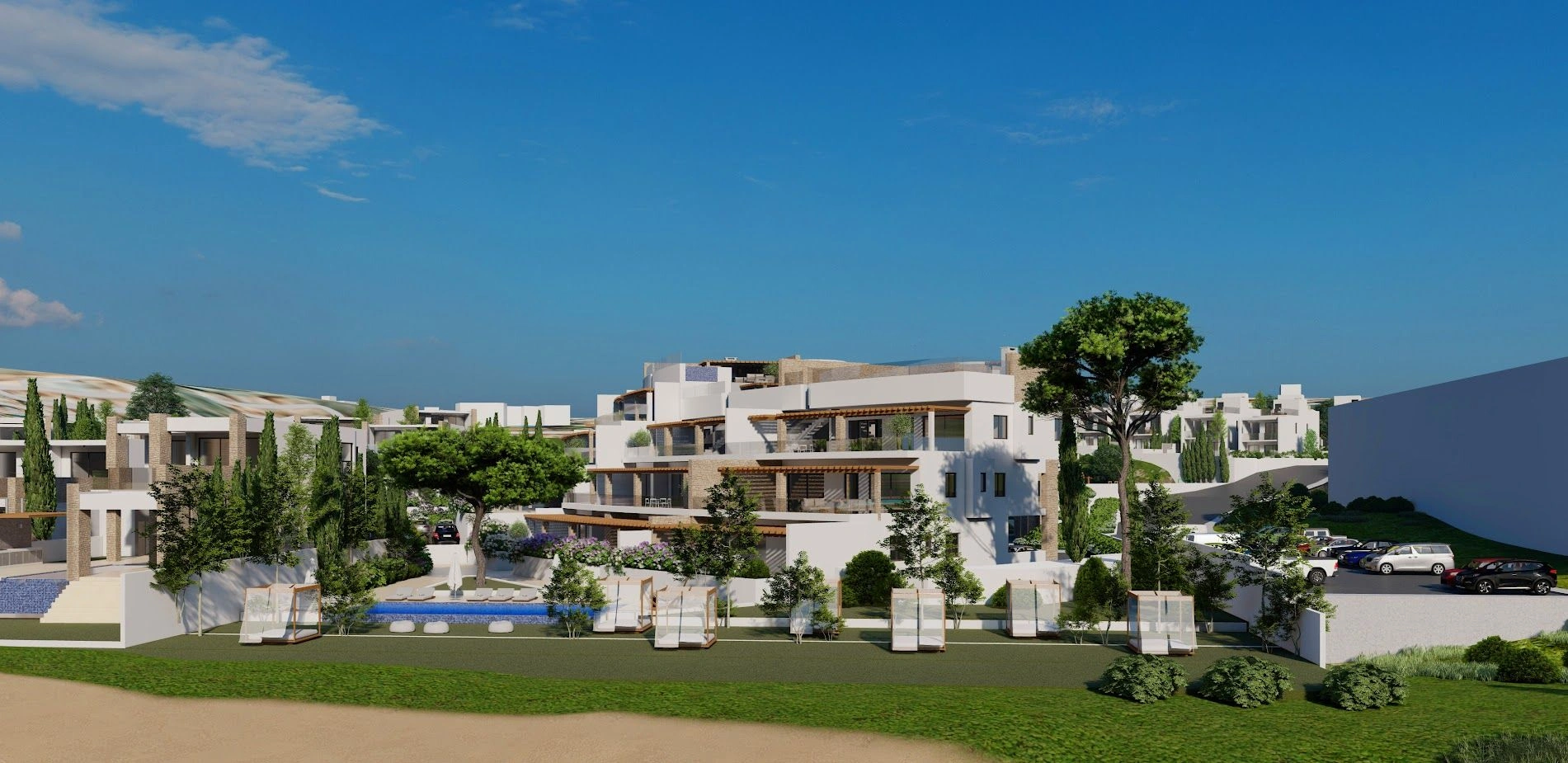 Комплекс роскошных вилл на первой линии у моря в Пафосе