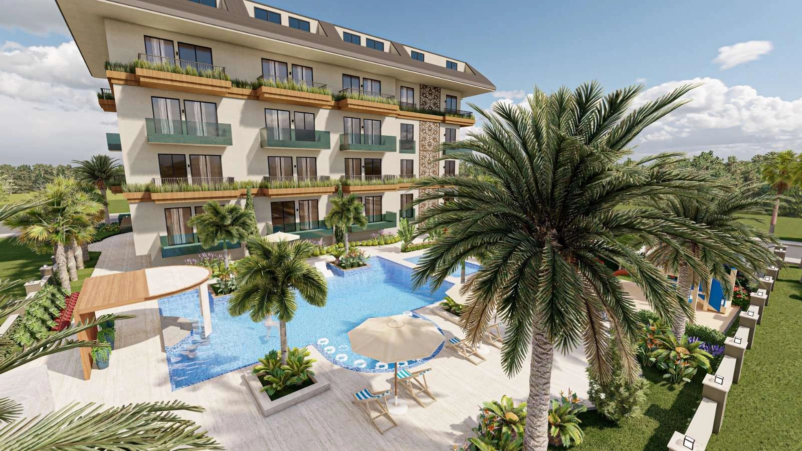 Комплекс в Аланье с современной архитектурой