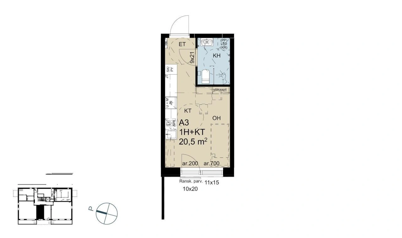 Квартира в Лаппеенранте в новом доме на берегу озера, Финляндия