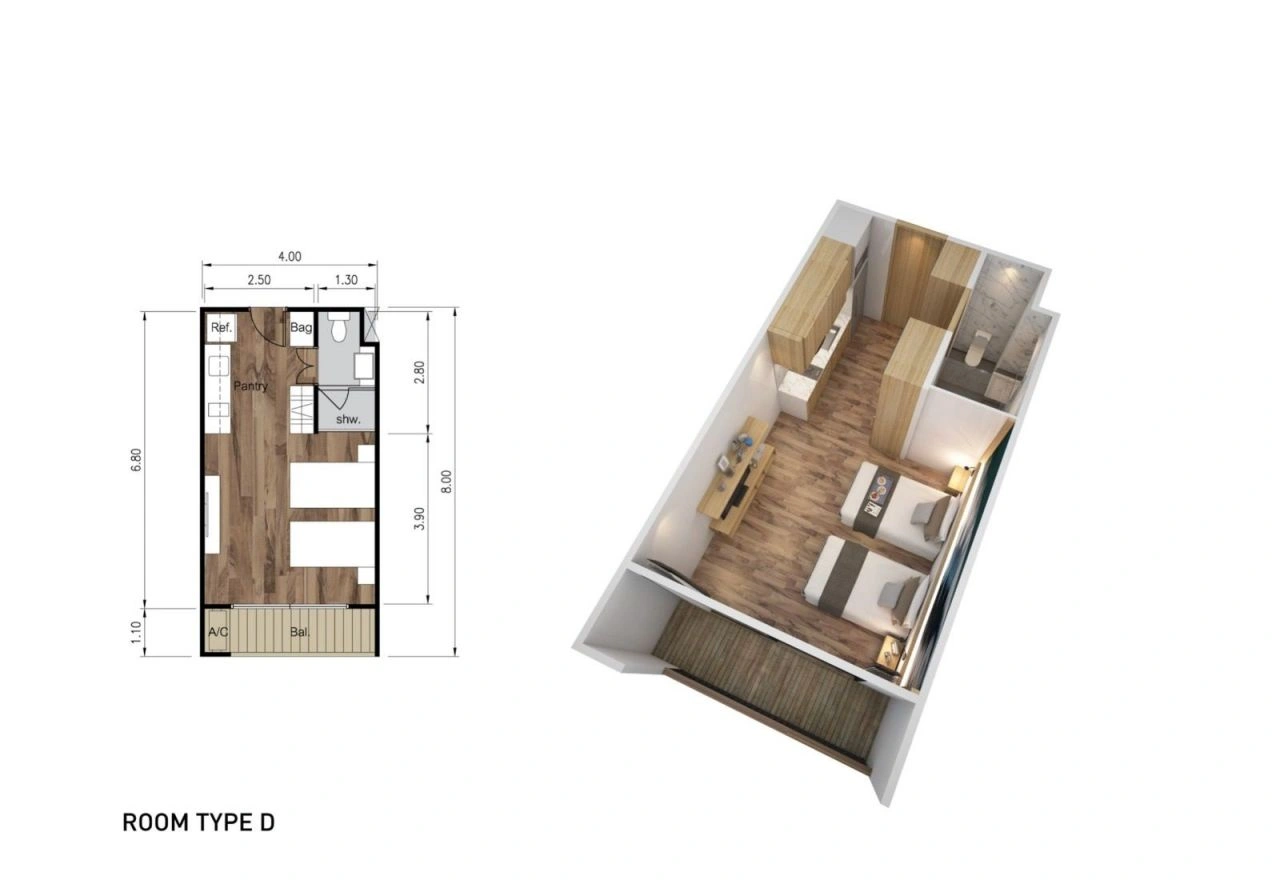 Квартира площадью 30 м2 рядом с пляжем Ката в Пхукете