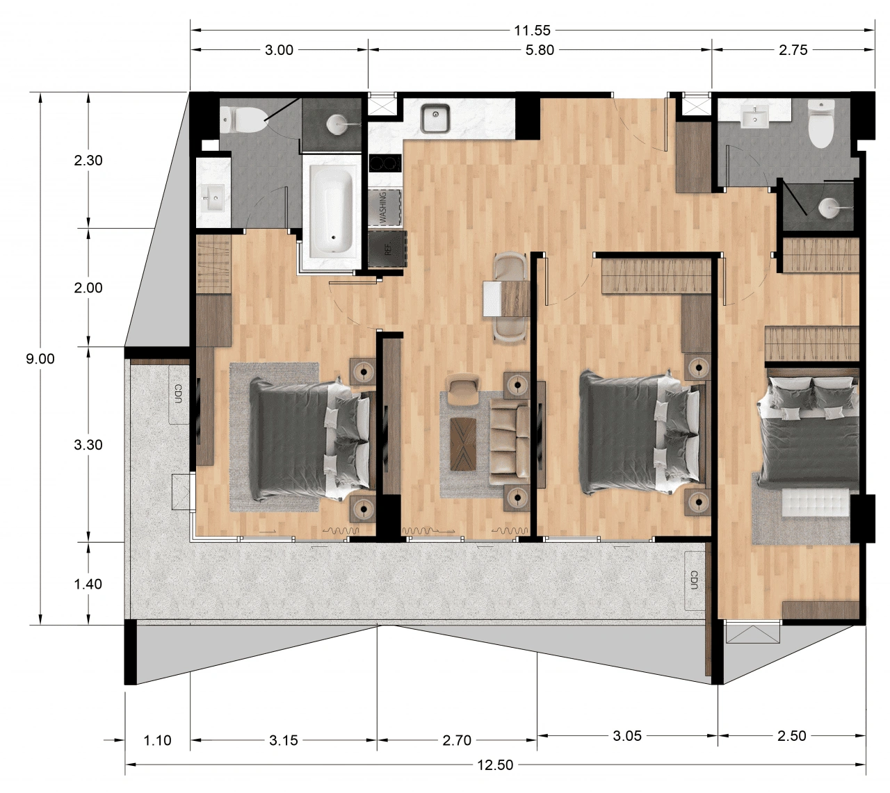 Роскошные апартаменты 3+1 на набережной Раваи