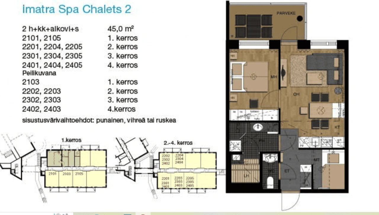 Квартира с 2 спальнями в Иматре, Финляндия