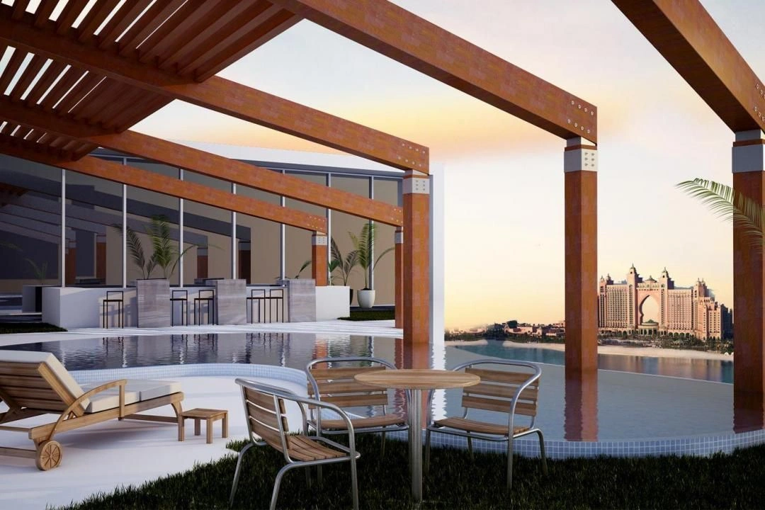 Квартира 1+0 с захватывающим панорамным видом на Арабский залив