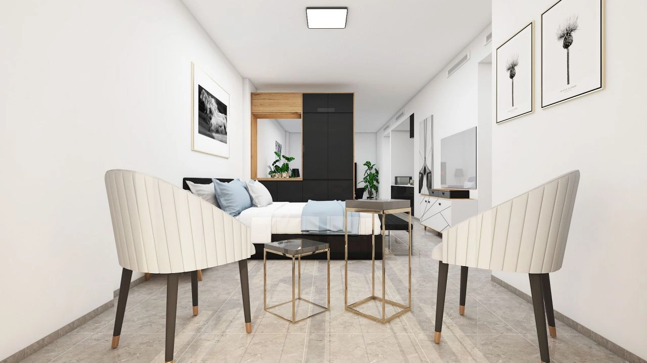 Роскошная квартира 1+1 с видом на город на Кетаифане