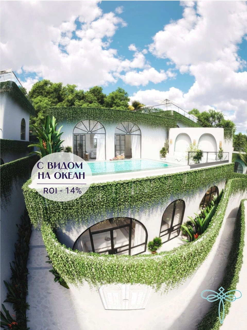 Two-storey ocean view villa in Bukit, Indonesia, 124 m²