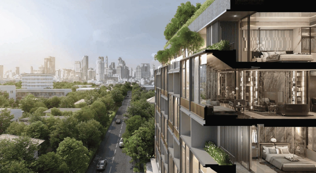 Современная квартира 40 м2 с видом на Бангкок