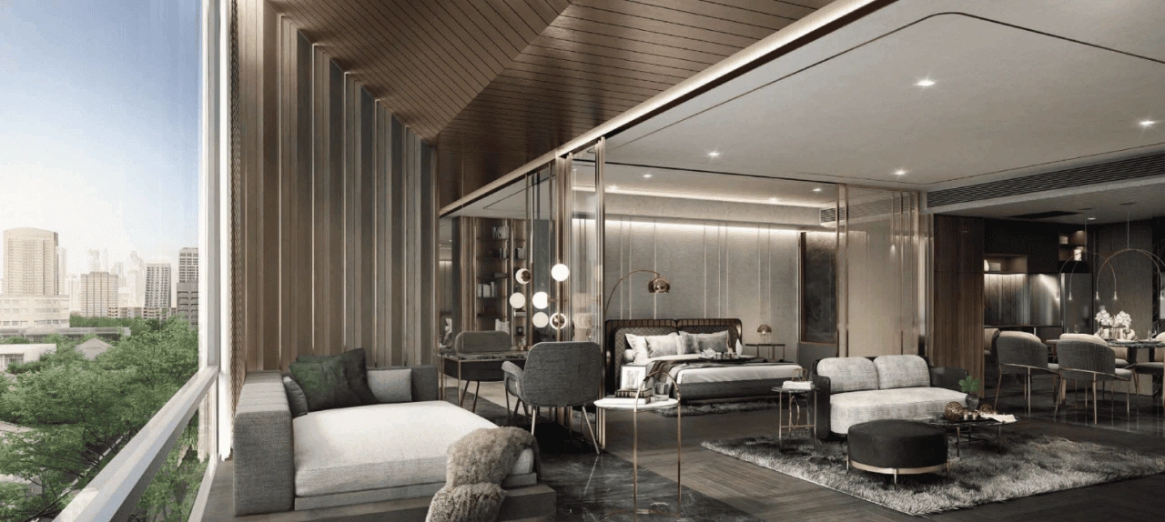 Современная квартира 40 м2 с видом на Бангкок