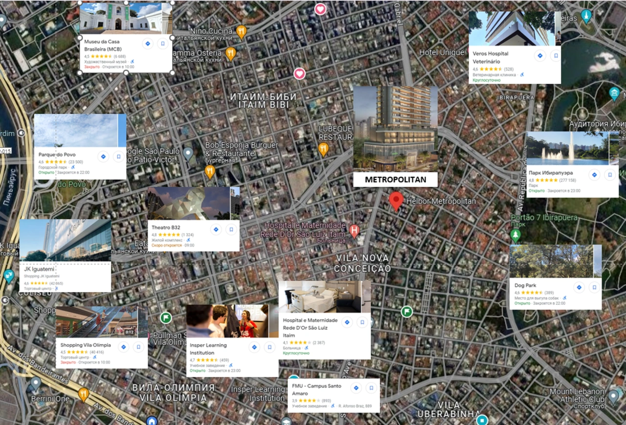 Студия 24 m2 в районе Vila Nova Conceicao, Sao Paulo