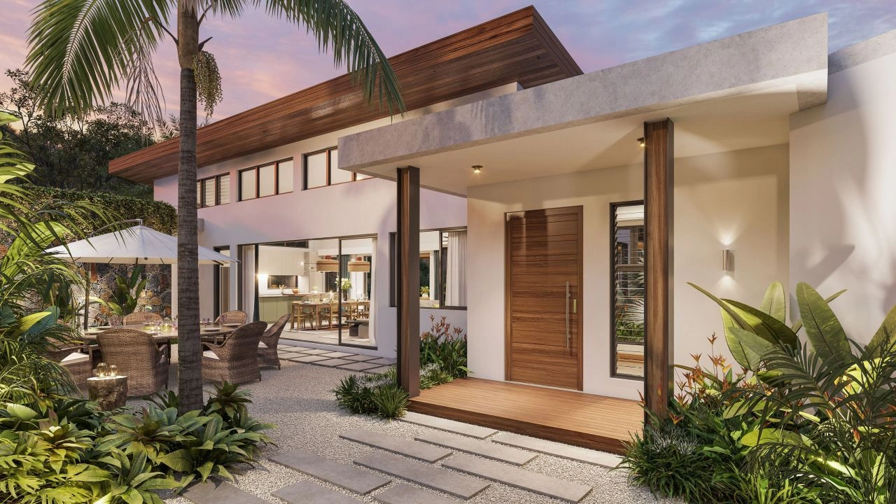 Бунгало с видом на горы в Гранд-Ривьер-Нуар с бассейном, Маврикий