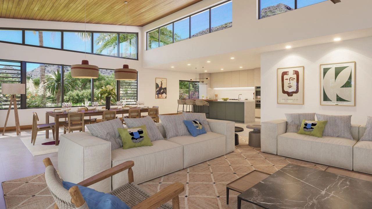 Бунгало с видом на горы в Гранд-Ривьер-Нуар с бассейном, Маврикий