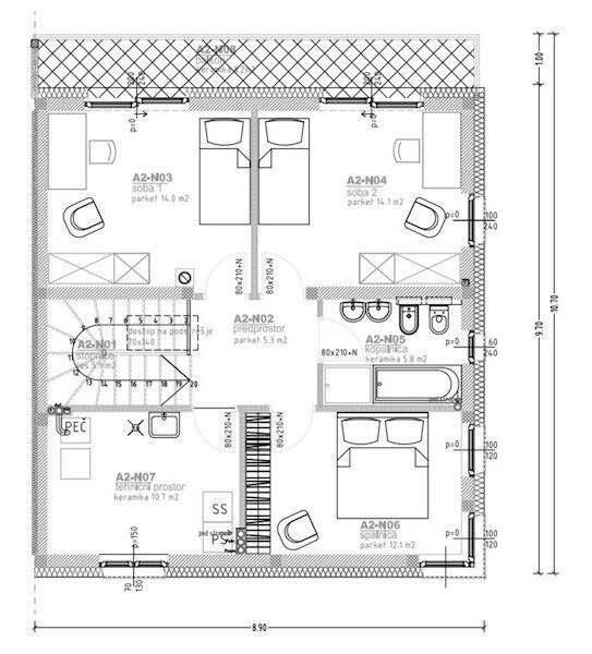 House in a quiet area of Crnuche in Ljubljana, Slovenia