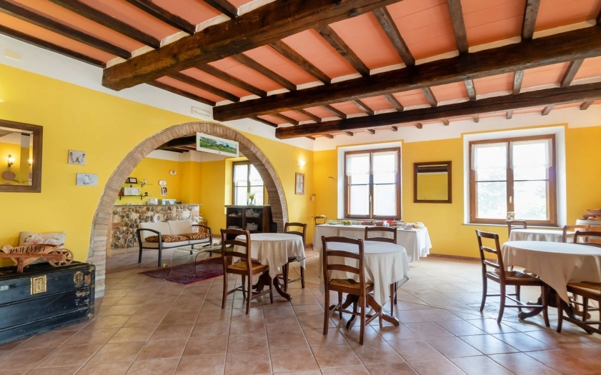 Villa in a suburb of Siena in a historic stone building, Italy