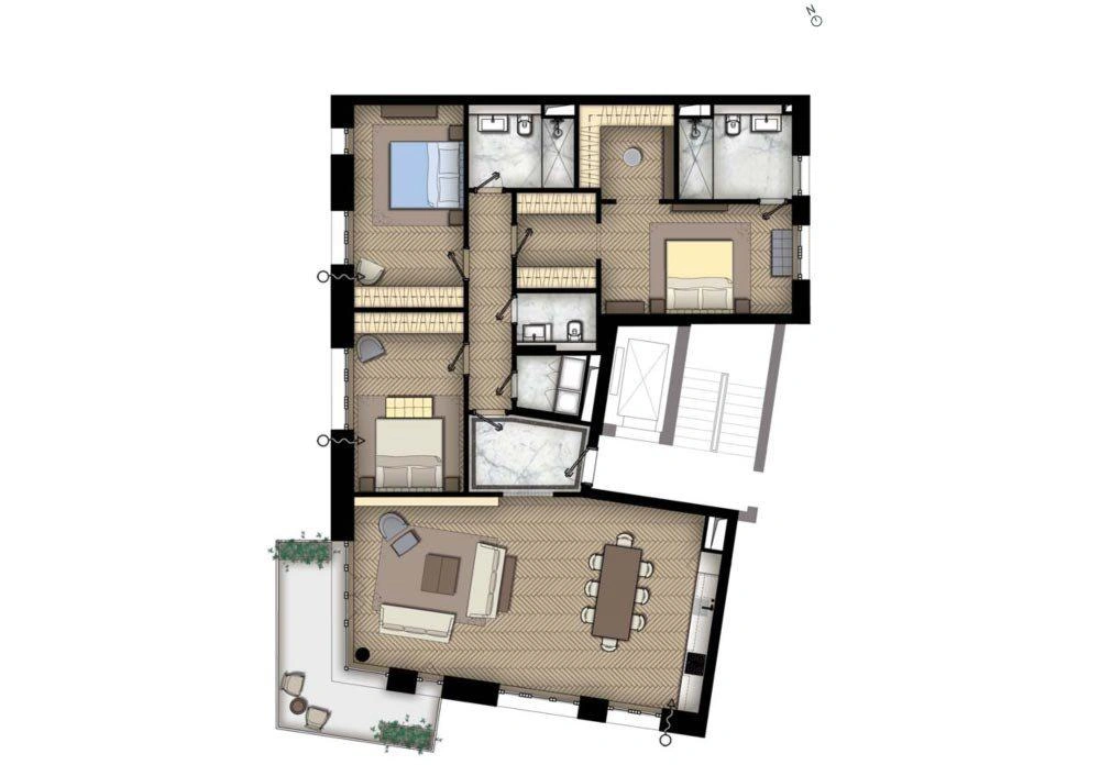 Премиальные квартиры в современном жилом комплексе в Берлине, Германия