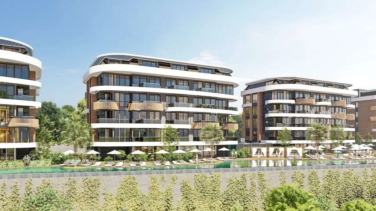 Modern residential complex in Alanya city of Turkey