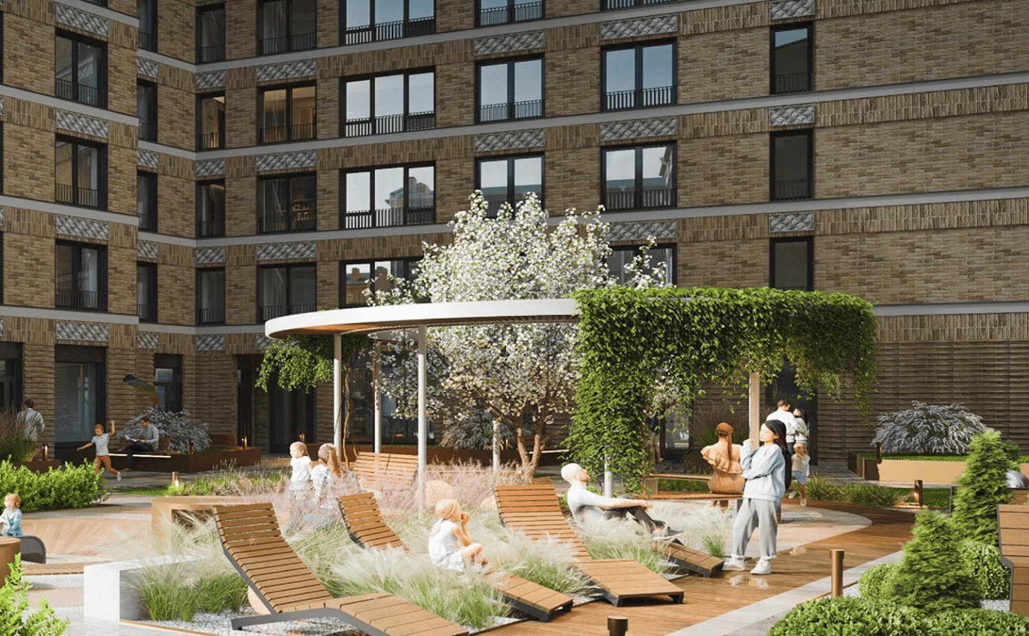 10-storey house with facades with decorative panels