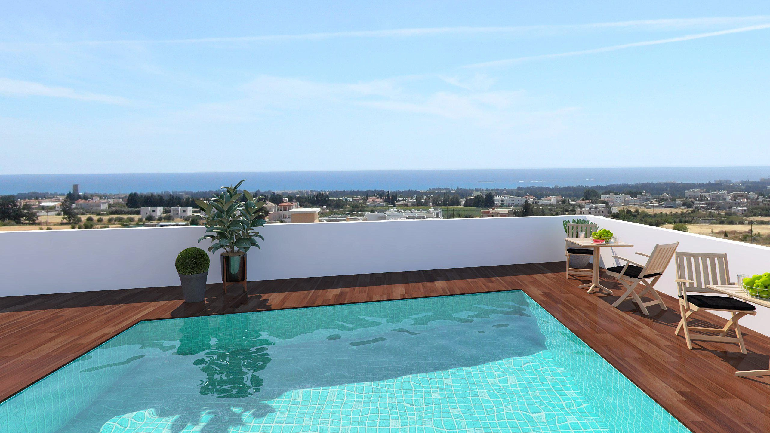 Виллы с панорамным видом на море рядом с пляжем в Пафосе, Кипр