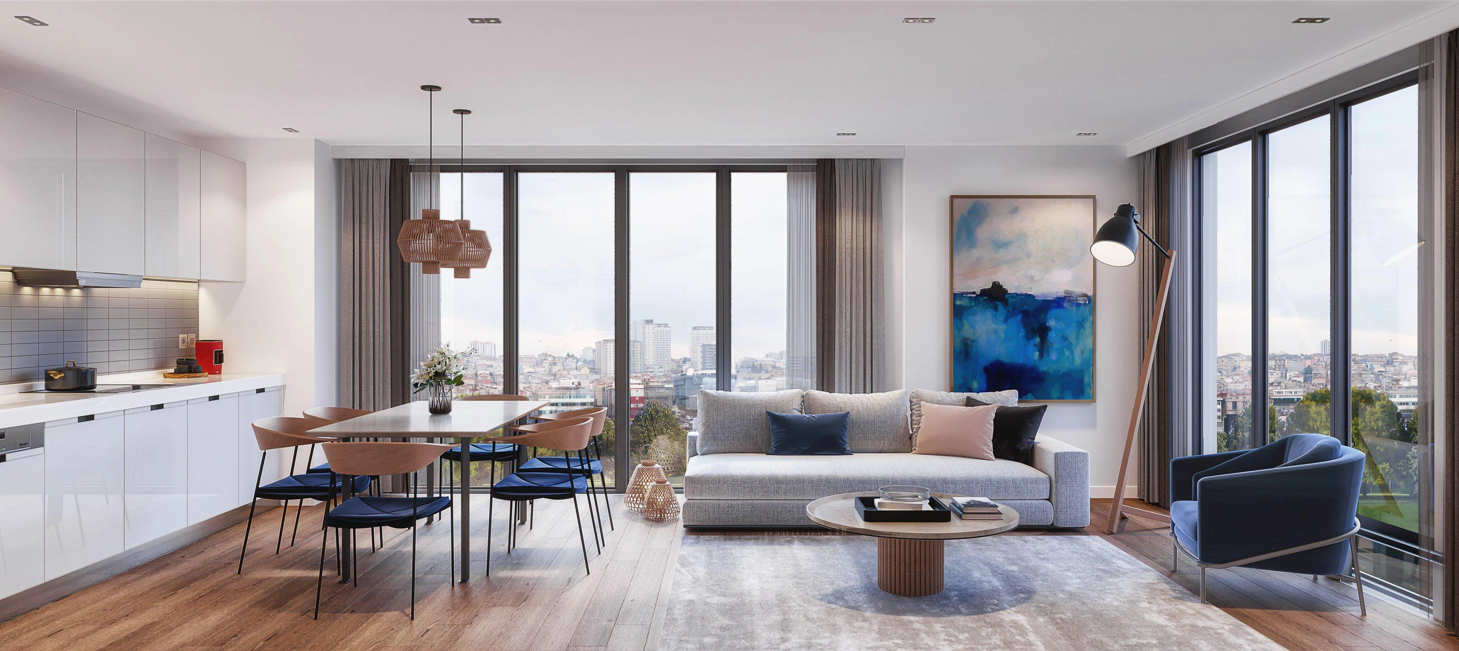 Квартиры в современном жилом комплексе в Стамбуле, Турция