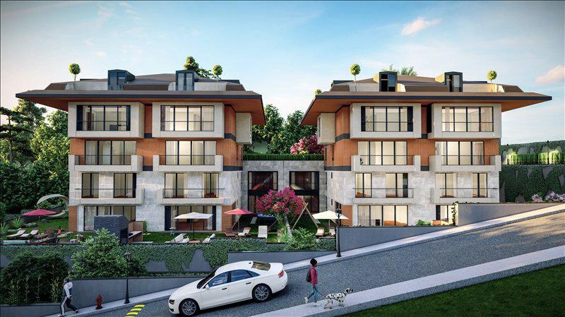 Квартиры в низкоэтажном жилом комплексе в Стамбуле, Турция