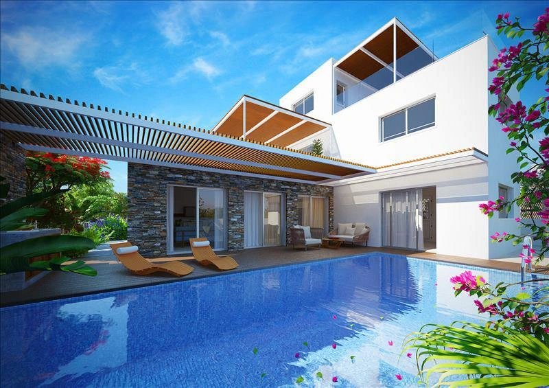 Виллы в современном жилом комплексе в Пафосе (Кипр)