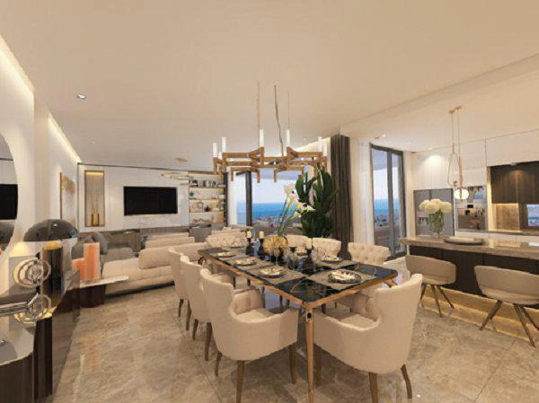 Квартиры в малоэтажном жилом комплексе с видом на море в Пафосе, Кипр