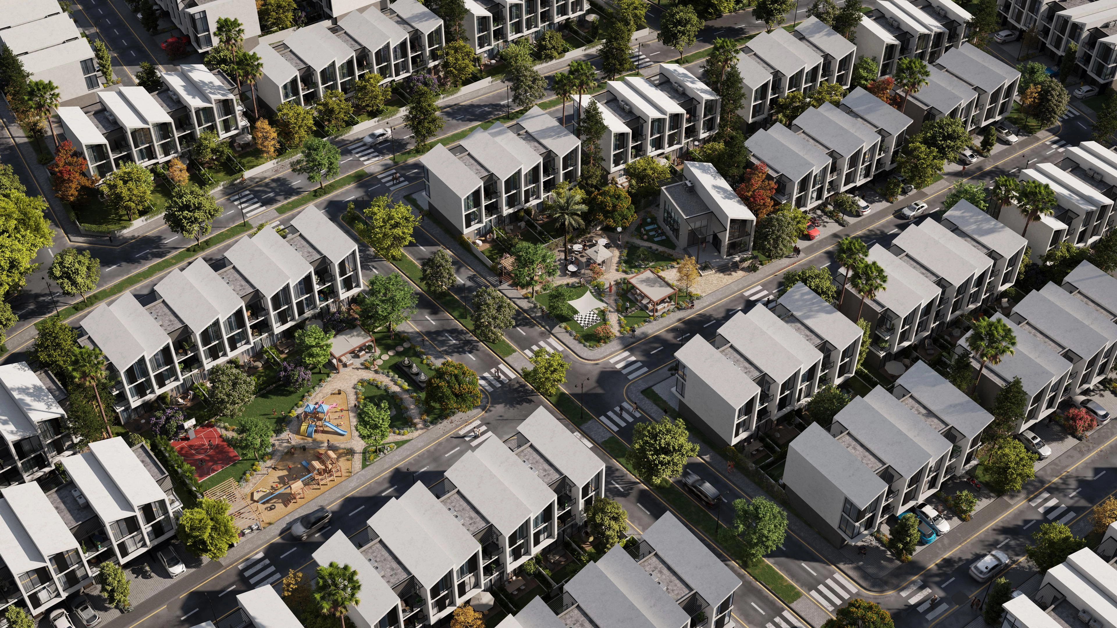 Таунхаусы в современном жилом комплексе в Бахчешехире, Стамбул, Турция