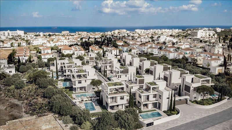 Виллы в современном жилом комплексе в Фамагусте, Кипр