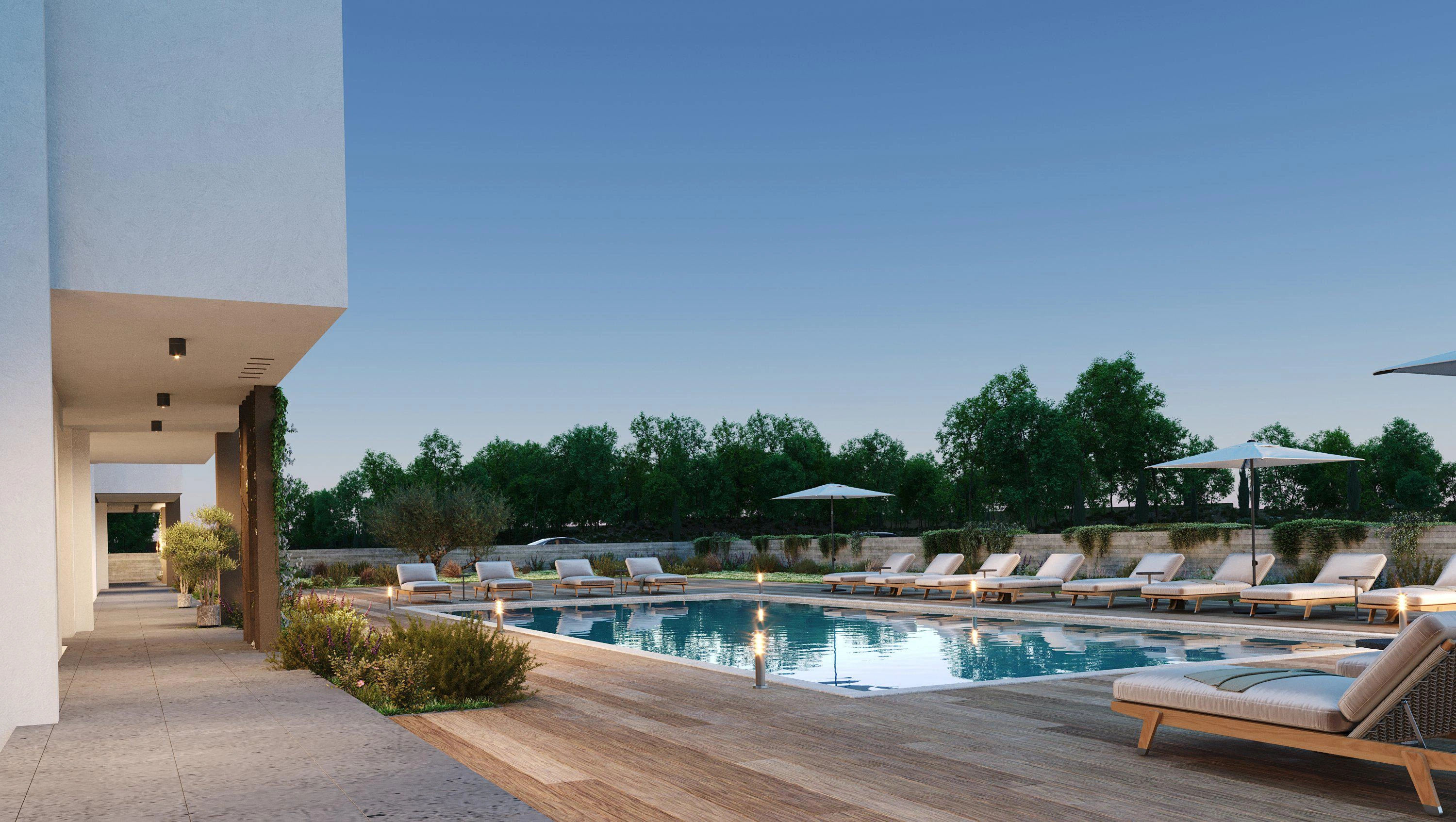 Апартаменты в закрытом жилом комплексе рядом с пляжем и гольф-полем в Пафосе, Кипр