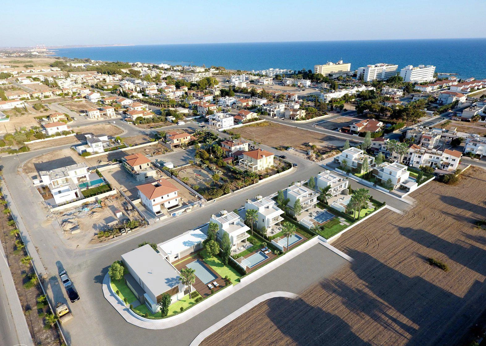 Виллы в новом жилом комплексе в Ларнаке, Кипр