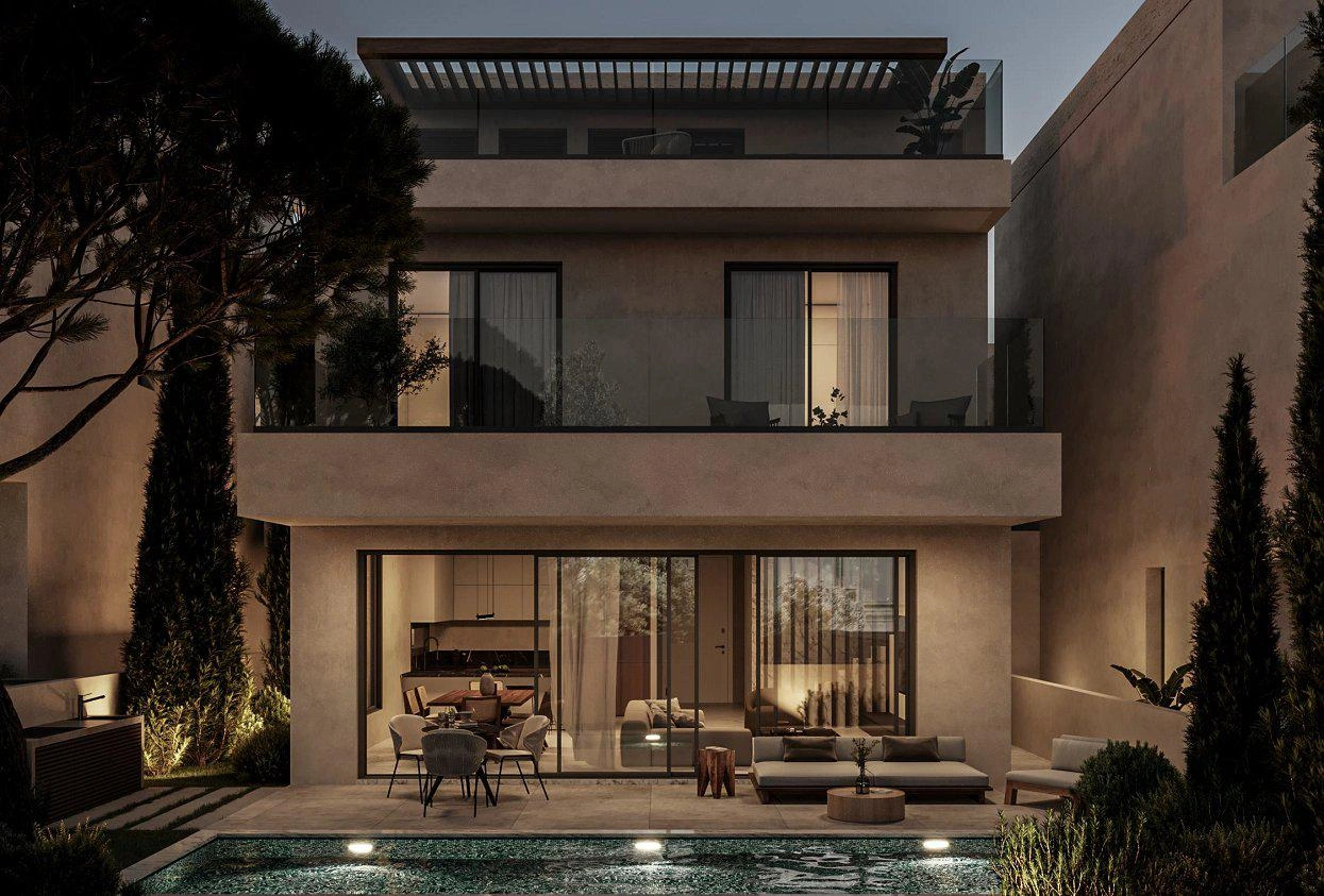 Виллы в жилом комплексе недалеко от пляжа в Ларнаке, Кипр