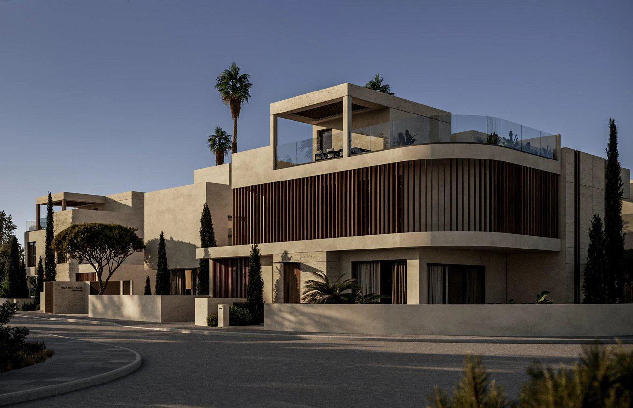 Виллы в жилом комплексе недалеко от пляжа в Ларнаке, Кипр