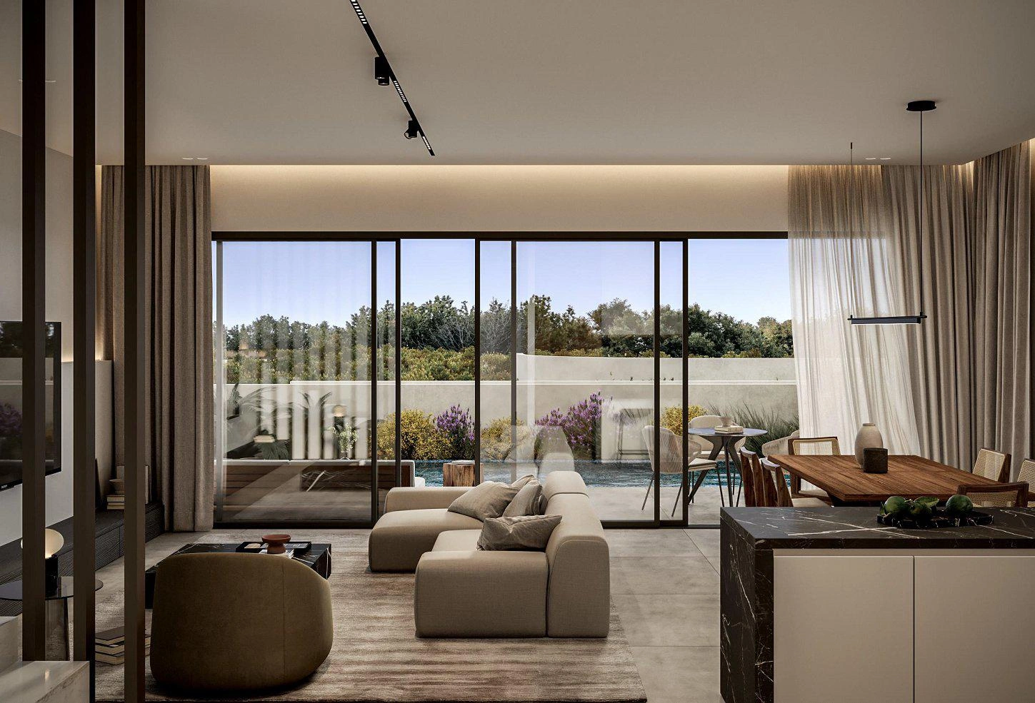 Виллы в жилом комплексе недалеко от пляжа в Ларнаке, Кипр