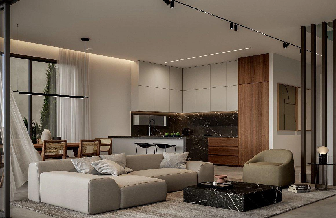 Виллы в жилом комплексе недалеко от пляжа в Ларнаке, Кипр