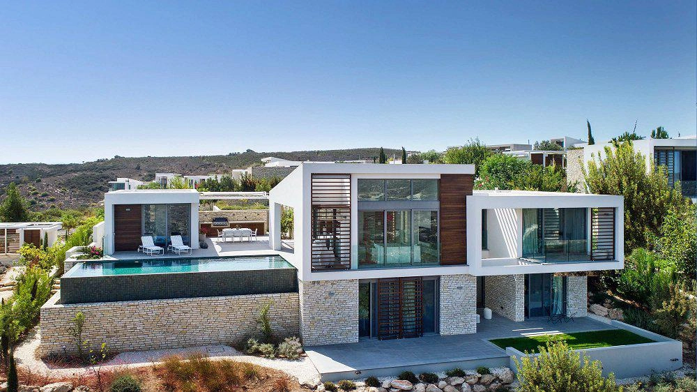 Виллы в большом жилом комплексе в Пафосе, на Кипре