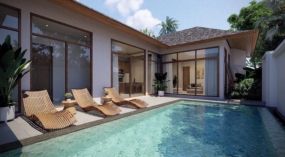 Виллы в жилом комплексе рядом с пляжем Най Янг, Пхукет, Таиланд