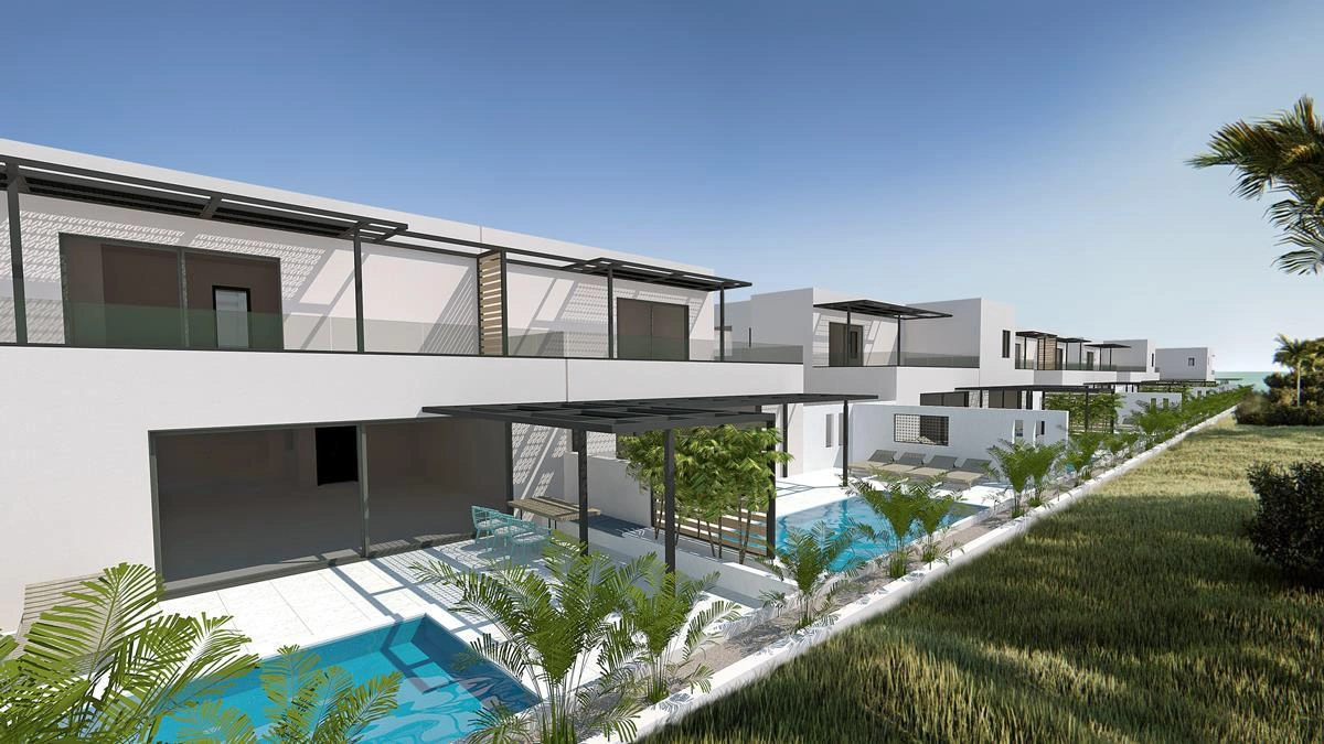 Виллы в новом жилом комплексе на первой линии побережья на Крите, Греция