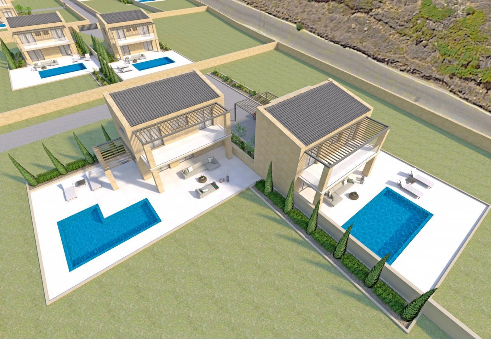 Виллы в современном жилом комплексе на Крите, Греция