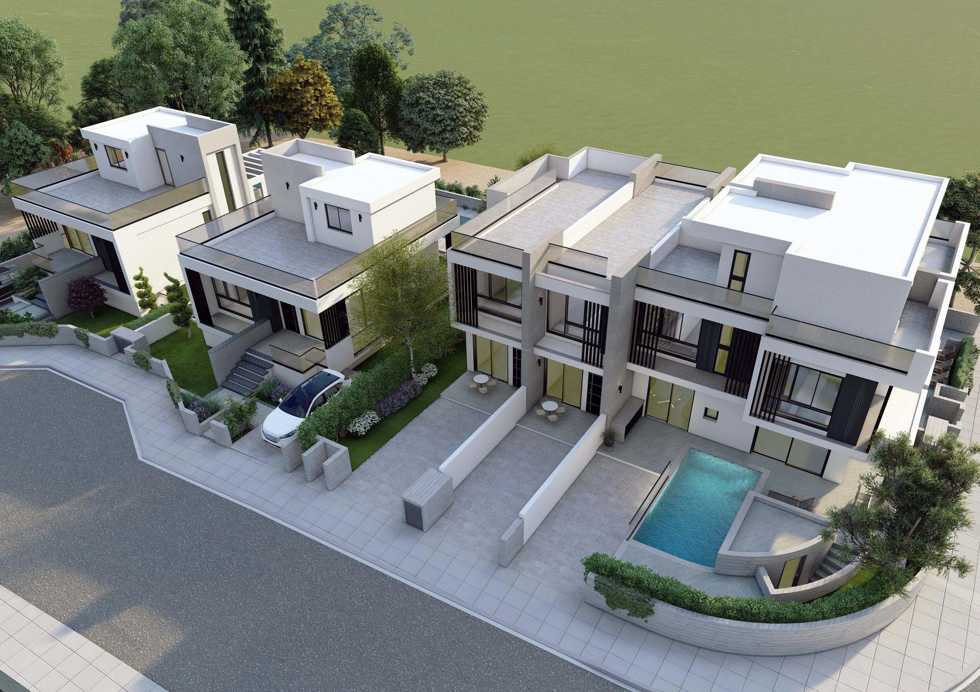 Виллы в современном жилом комплексе в Пафосе, Кипр