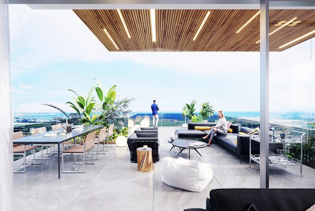 Апартаменты в новом жилом комплексе рядом с пляжем Mackenzie в Ларнаке, на Кипре