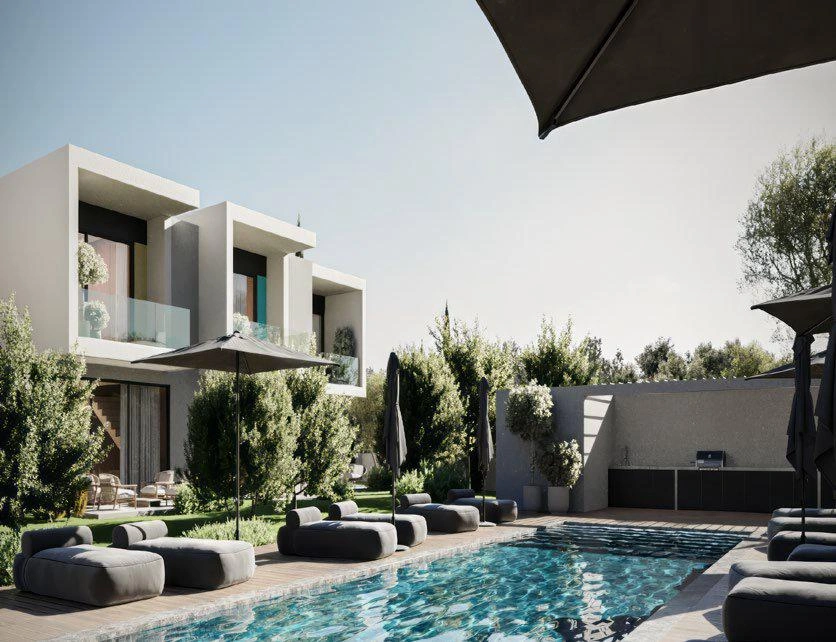 Таунхаусы в новом жилом комплексе в Пафосе, Кипр