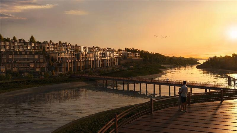 Таунхаусы в современном жилом комплексе в Стамбуле, Турции