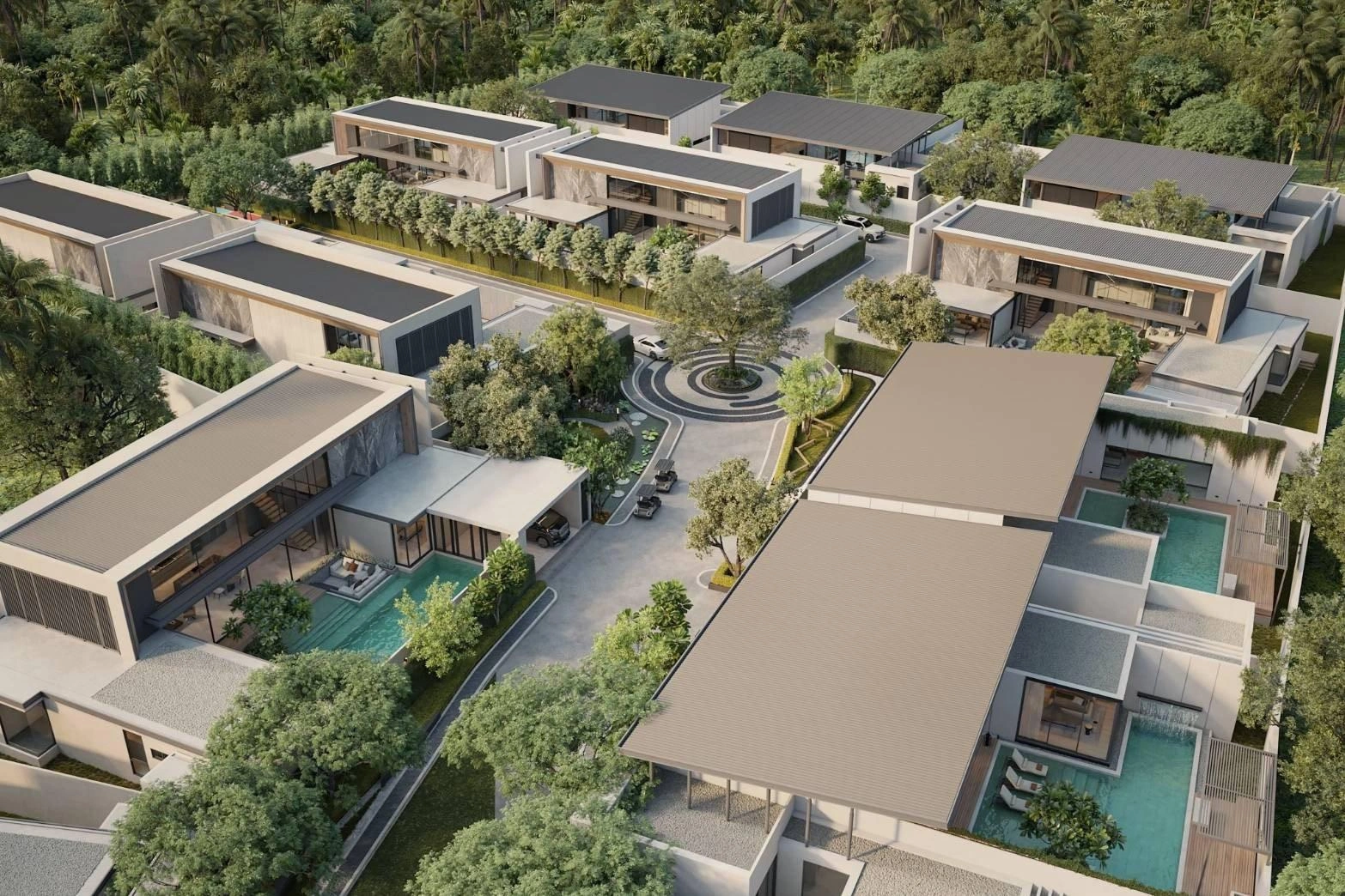 Виллы в жилом комплексе рядом с пляжем Банг Тао на Пхукете, Таиланд