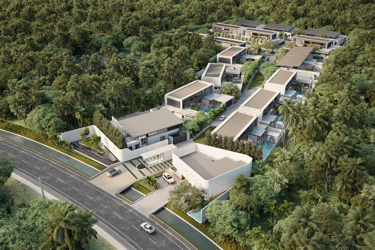 Виллы в жилом комплексе рядом с пляжем Банг Тао на Пхукете, Таиланд